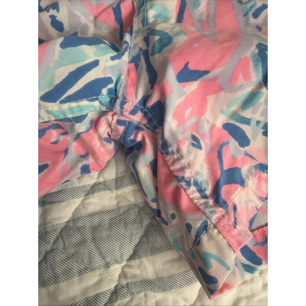 Lilly Pulitzer Capri Swim Trunks Boys Kids L Cosmic Coral Cracked Up Pink Blue
